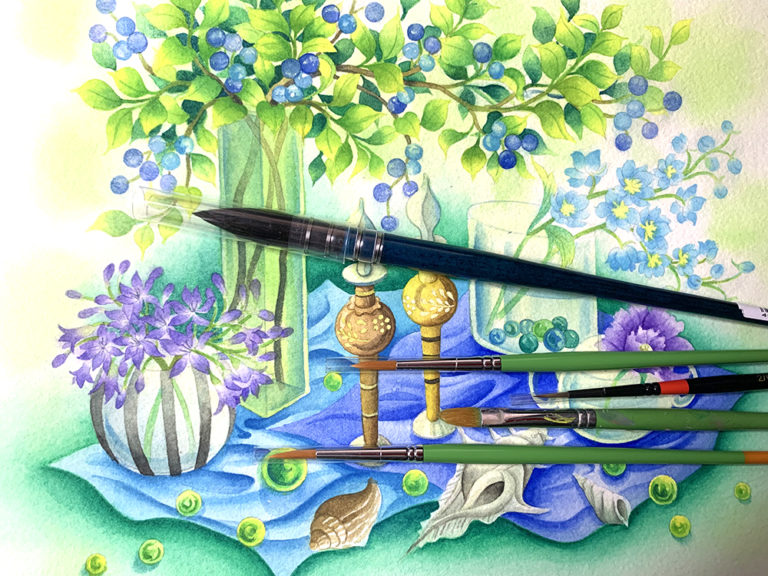 水彩画におすすめの筆 初心者に使いやすい筆はこの4つ 奥田みき 観稀舎 光の幻想アート