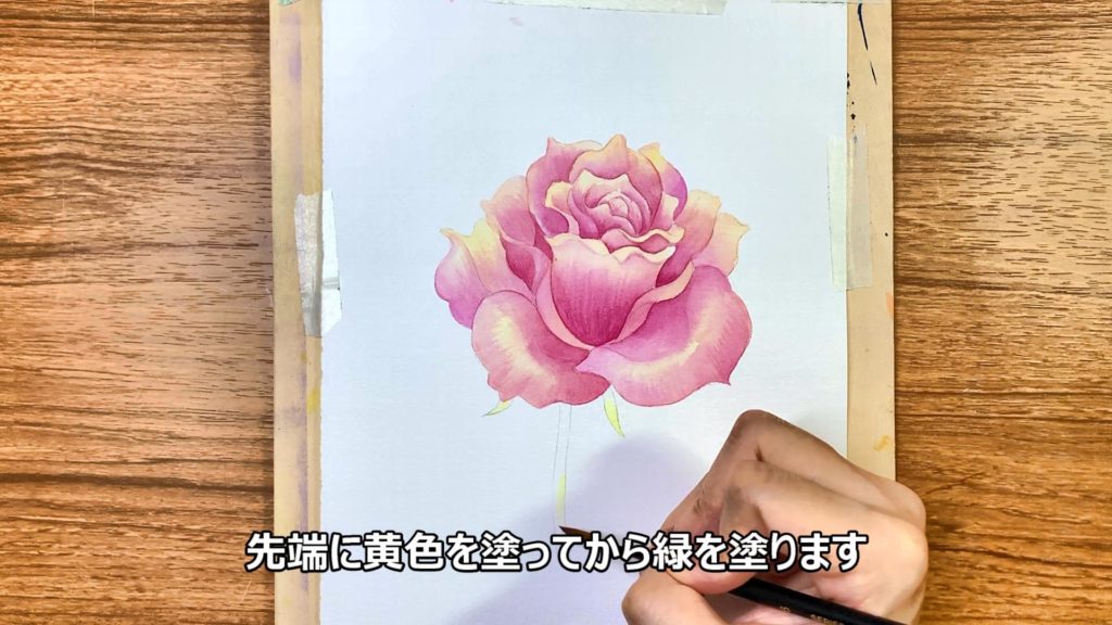 透明水彩絵の具で薔薇を塗る 動画付 奥田みき 観稀舎 光の幻想アート