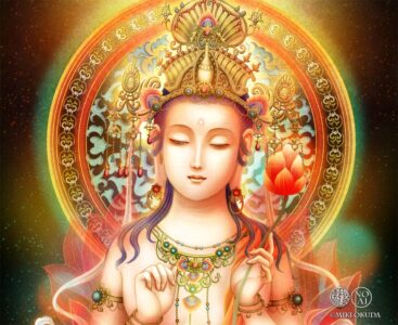 勢至菩薩のジクレー版画｜光に包まれた仏画アート作品（額装）