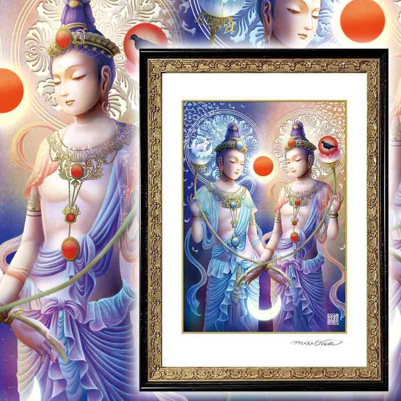 日光・月光菩薩を描いた癒しのアート作品｜神仏画のジクレー版画を販売する観稀舎ジクレー版画紹介