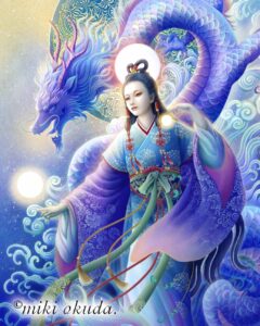 再生のエネルギーが広がる水面―瀬織津姫がもたらす浄化と癒しの象徴