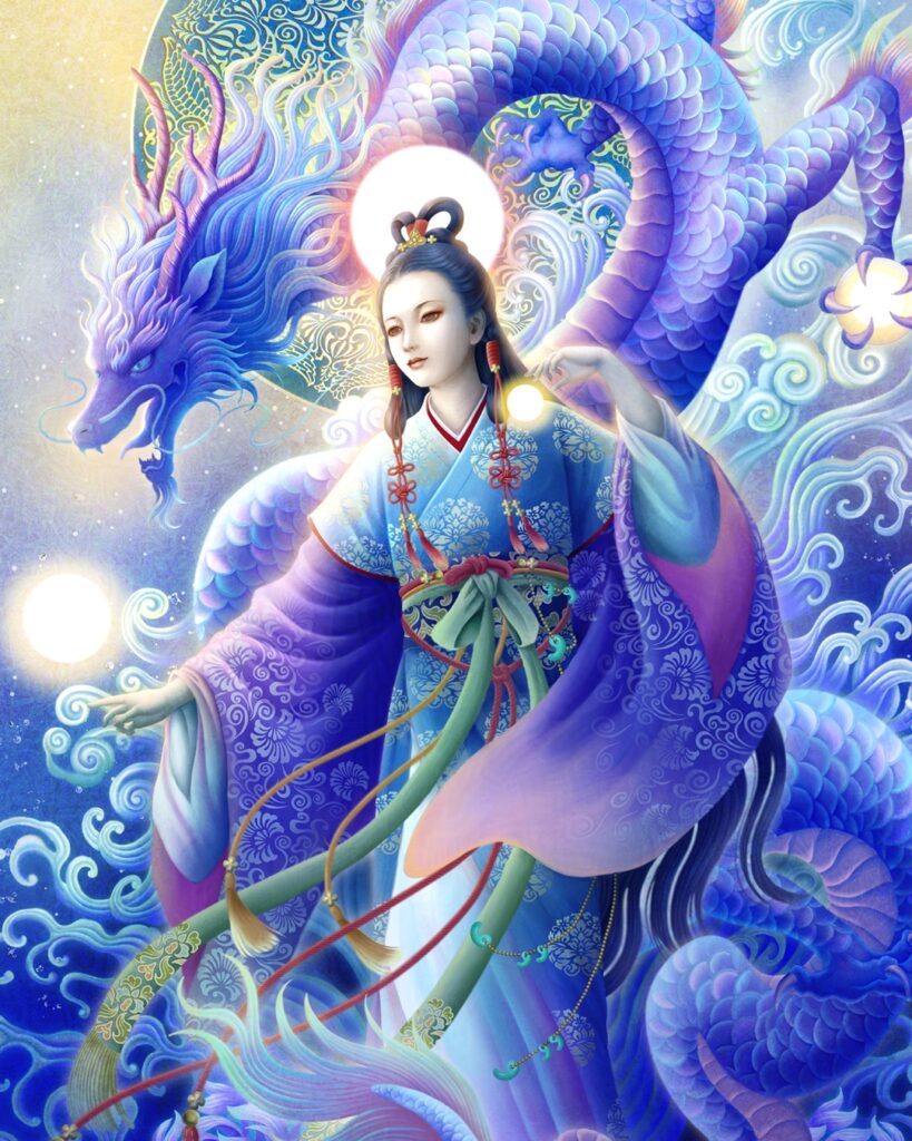 日本の女神瀬織津姫を描いた幻想的な作品。奥田みき作